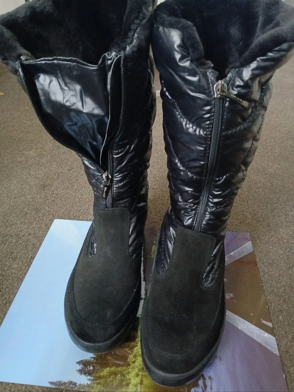 Pajar Women’s Black Winter Fur-Lined Mid-Calf Boots Size EU 40